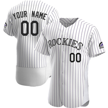 Custom Men's Authentic Colorado Rockies White Home Jersey
