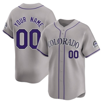 Custom Men's Limited Colorado Rockies Gray Road Jersey