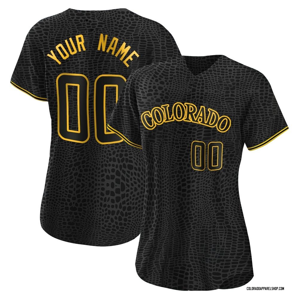Custom Women's Authentic Colorado Rockies Black Snake Skin City Jersey