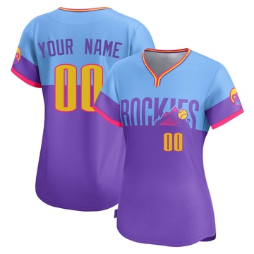 Custom Women's Limited Colorado Rockies Purple/Light Blue 2025 City Connect Jersey