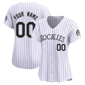 Custom Women's Limited Colorado Rockies White Home Jersey