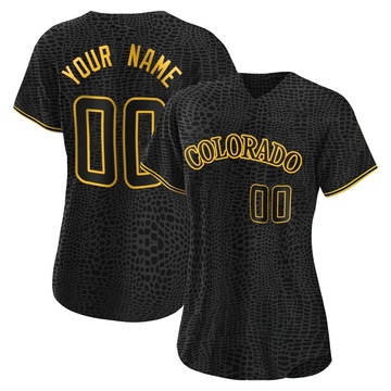 Custom Women's Replica Colorado Rockies Black Snake Skin City Jersey