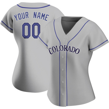 Custom Women's Replica Colorado Rockies Gray Road Jersey