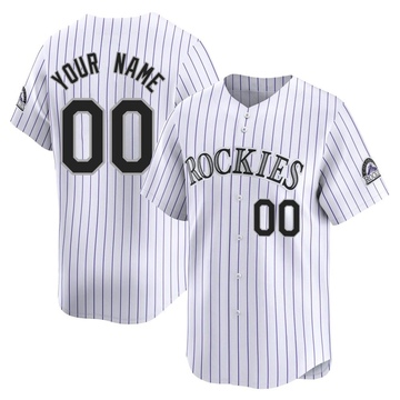 Custom Youth Limited Colorado Rockies White Home Jersey