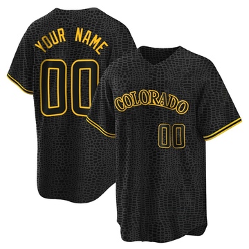 Custom Youth Replica Colorado Rockies Black Snake Skin City Jersey