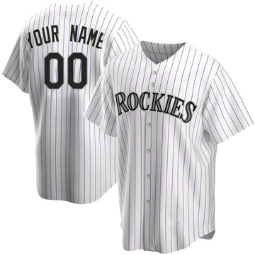 Custom Youth Replica Colorado Rockies White Home Jersey