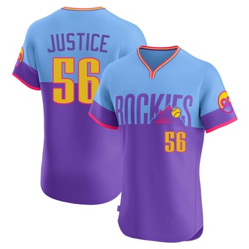 Evan Justice Men's Elite Colorado Rockies Purple/Light Blue 2025 City Connect Jersey