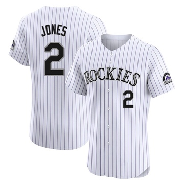 Greg Jones Men's Elite Colorado Rockies White Home Jersey