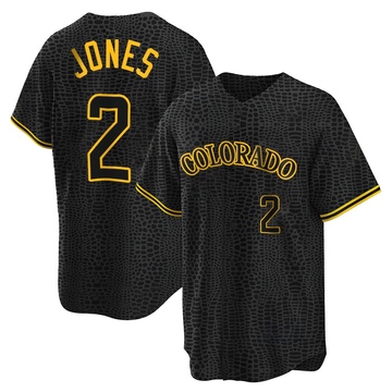 Greg Jones Men's Replica Colorado Rockies Black Snake Skin City Jersey