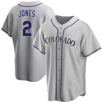 Greg Jones Men's Replica Colorado Rockies Gray Road Jersey