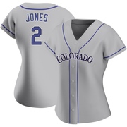 Greg Jones Women's Authentic Colorado Rockies Gray Road Jersey