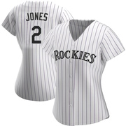 Greg Jones Women's Authentic Colorado Rockies White Home Jersey