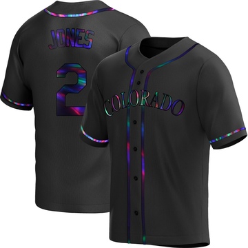 Greg Jones Youth Replica Colorado Rockies Black Holographic Alternate Jersey
