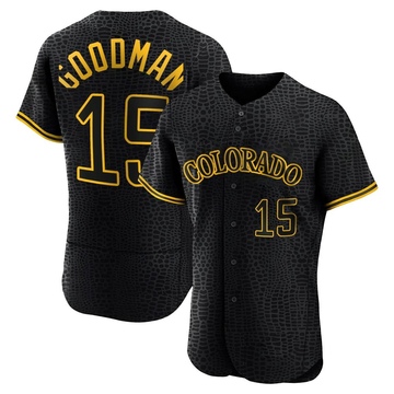 Hunter Goodman Men's Authentic Colorado Rockies Black Snake Skin City Jersey