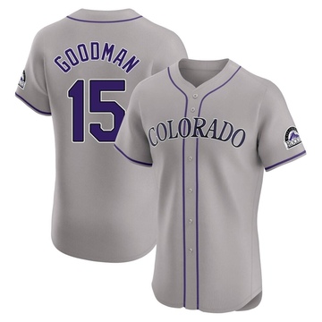 Hunter Goodman Men's Elite Colorado Rockies Gray Road Jersey