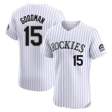 Hunter Goodman Men's Elite Colorado Rockies White Home Jersey