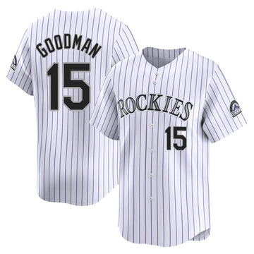 Hunter Goodman Men's Limited Colorado Rockies White Home Jersey