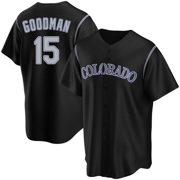 Hunter Goodman Men's Replica Colorado Rockies Black Alternate Jersey