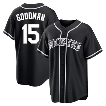 Hunter Goodman Men's Replica Colorado Rockies Black Fashion Out Jersey