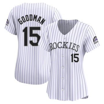 Hunter Goodman Women's Limited Colorado Rockies White Home Jersey