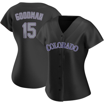 Hunter Goodman Women's Replica Colorado Rockies Black Alternate Jersey