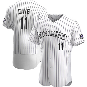 Jake Cave Men's Authentic Colorado Rockies White Home Jersey