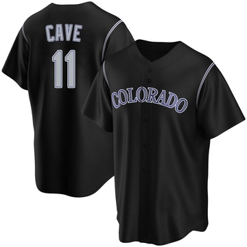 Jake Cave Men's Replica Colorado Rockies Black Alternate Jersey