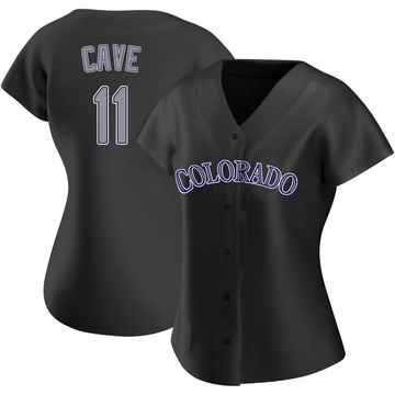Jake Cave Women's Authentic Colorado Rockies Black Alternate Jersey