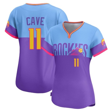 Jake Cave Women's Limited Colorado Rockies Purple/Light Blue 2025 City Connect Jersey