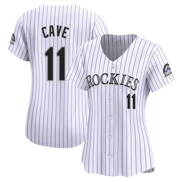 Jake Cave Women's Limited Colorado Rockies White Home Jersey