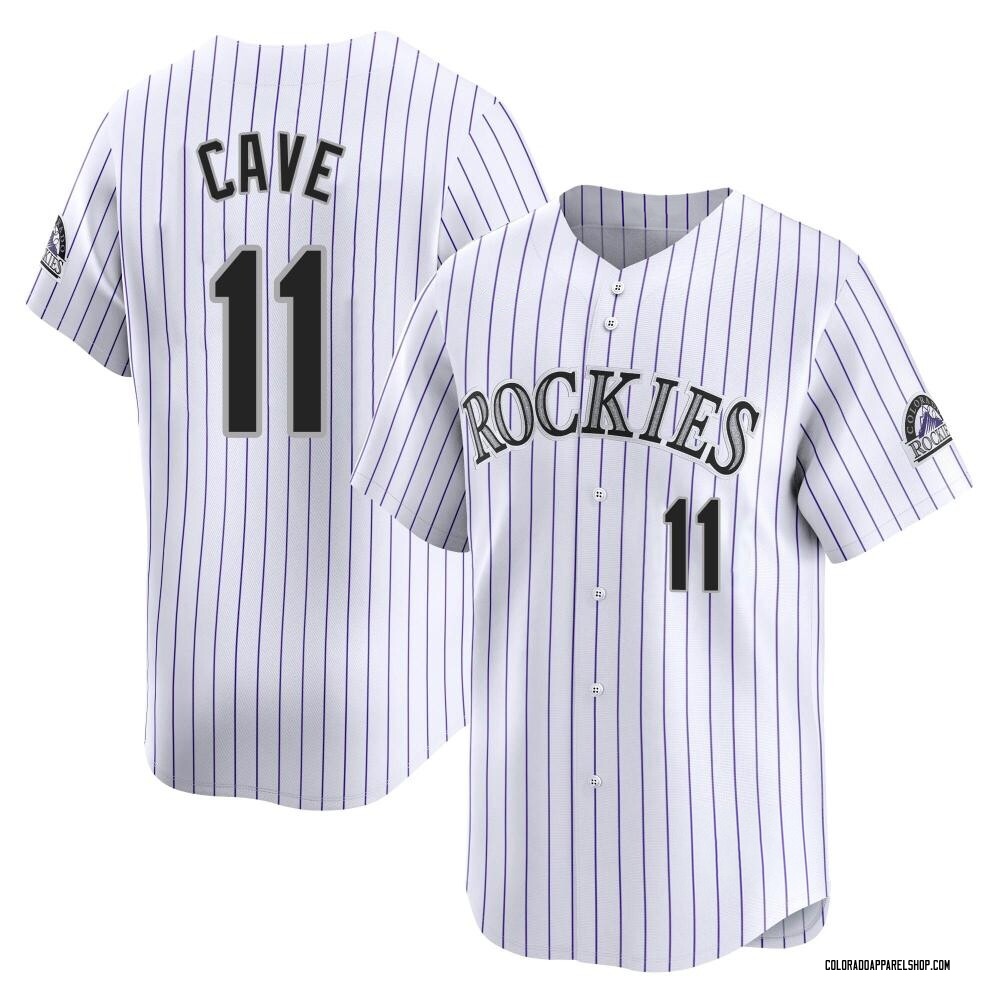 Jake Cave Youth Limited Colorado Rockies White Home Jersey