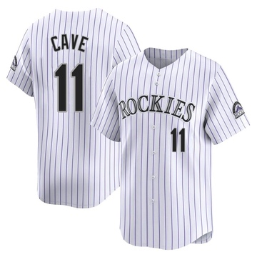 Jake Cave Youth Limited Colorado Rockies White Home Jersey