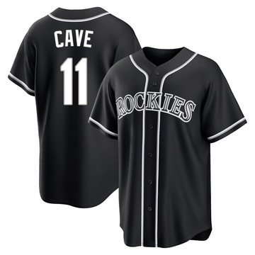 Jake Cave Youth Replica Colorado Rockies Black Fashion Out Jersey