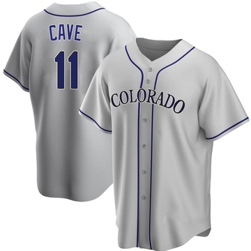 Jake Cave Youth Replica Colorado Rockies Gray Road Jersey
