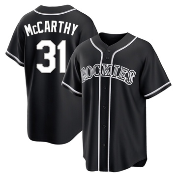 Jake McCarthy Men's Replica Colorado Rockies Black Fashion Out Jersey