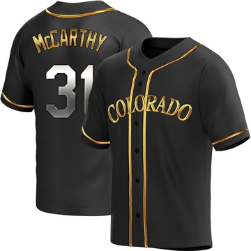 Jake McCarthy Men's Replica Colorado Rockies Black Golden Alternate Jersey