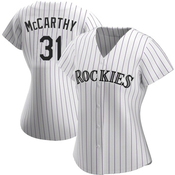 Jake McCarthy Women's Authentic Colorado Rockies White Home Jersey