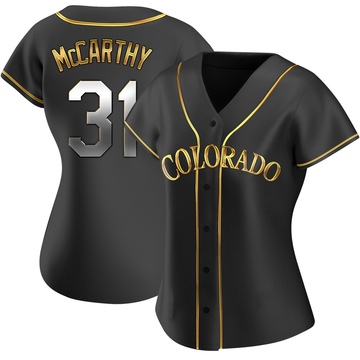 Jake McCarthy Women's Replica Colorado Rockies Black Golden Alternate Jersey