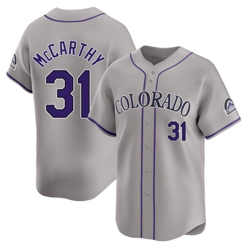Jake McCarthy Youth Limited Colorado Rockies Gray Road Jersey