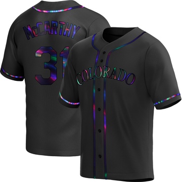 Jake McCarthy Youth Replica Colorado Rockies Black Holographic Alternate Jersey