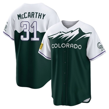 Jake McCarthy Youth Replica Colorado Rockies Green 2022 City Connect Jersey