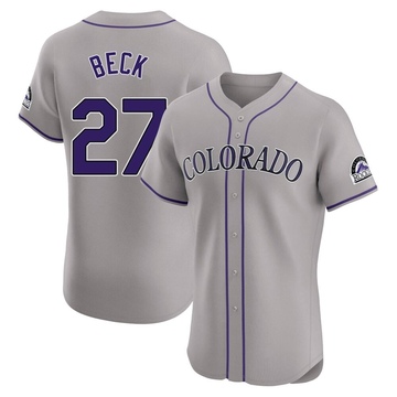 Jordan Beck Men's Elite Colorado Rockies Gray Road Jersey