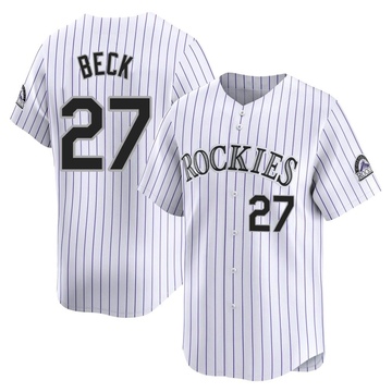 Jordan Beck Men's Limited Colorado Rockies White Home Jersey