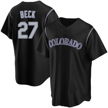 Jordan Beck Men's Replica Colorado Rockies Black Alternate Jersey