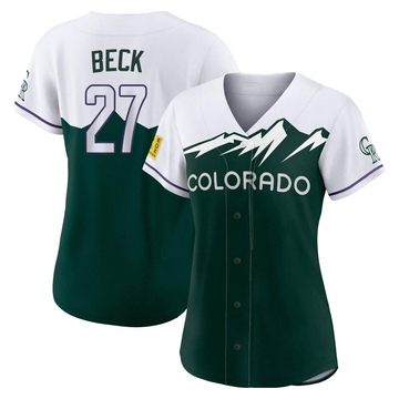 Jordan Beck Women's Replica Colorado Rockies Green 2022 City Connect Jersey