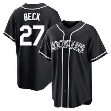 Jordan Beck Youth Replica Colorado Rockies Black Fashion Out Jersey