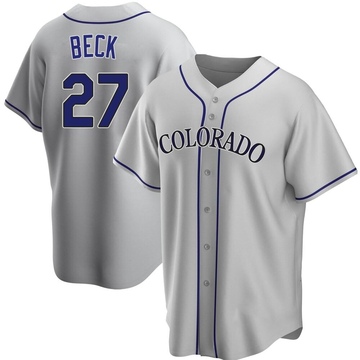 Jordan Beck Youth Replica Colorado Rockies Gray Road Jersey