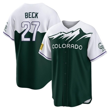 Jordan Beck Youth Replica Colorado Rockies Green 2022 City Connect Jersey