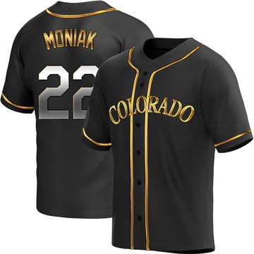 Mickey Moniak Men's Replica Colorado Rockies Black Golden Alternate Jersey