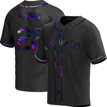 Mickey Moniak Men's Replica Colorado Rockies Black Holographic Alternate Jersey